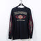 Harley Davidson Motorcycles Flame T-Shirt Embroidered Long Sleeve Biker