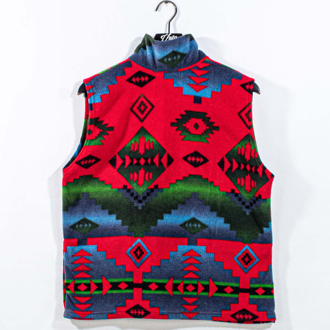 Aztec Southwestern Fleece Zip Vest Back In The Saddle