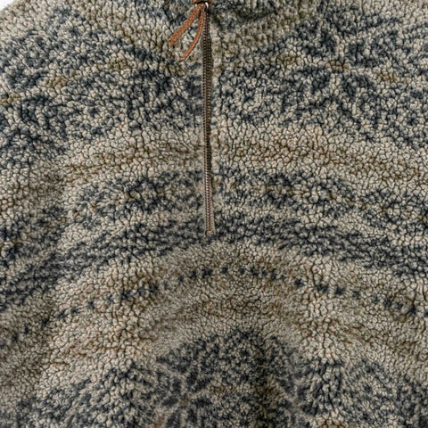 Snowflake Printed Deep Pile Fleece Pullover Club Room