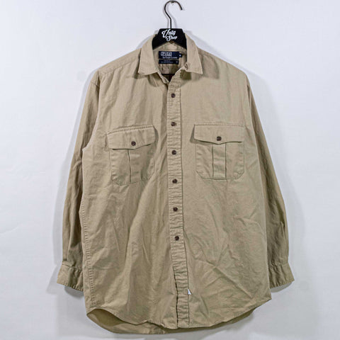 Polo Ralph Lauren Button Utility Shirt Elbow Patches Oversized