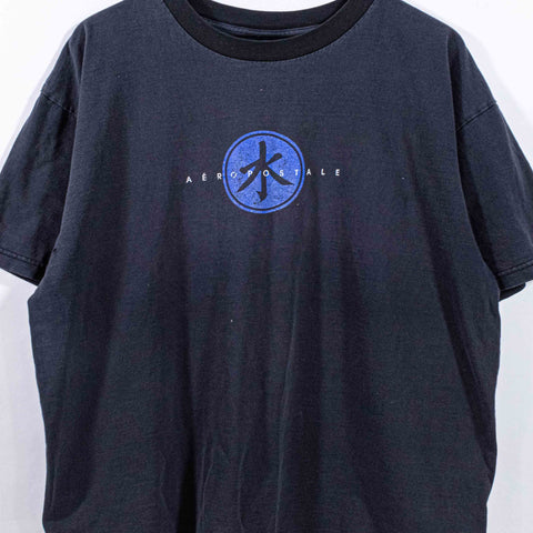 Aeropostale Center Logo Sun Faded T-Shirt Distressed