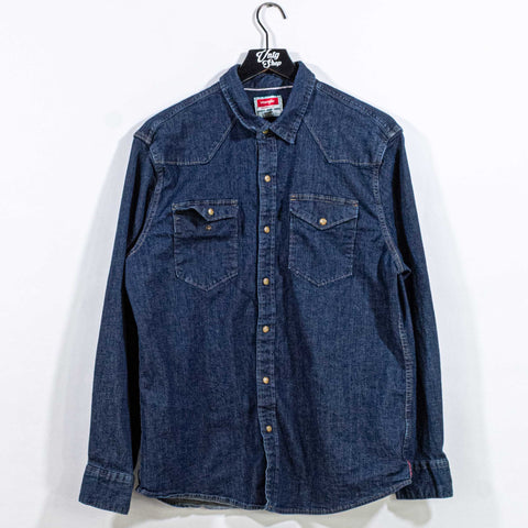 Wrangler Western Pearl Snap Denim Shirt Cowboy
