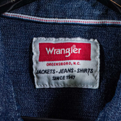 Wrangler Western Pearl Snap Denim Shirt Cowboy