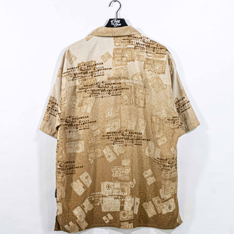 Rocawear AOP Micro Chip Short Sleeve Button Camp Shirt