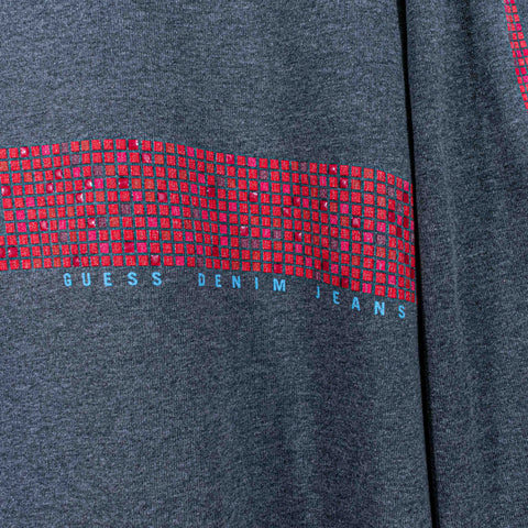 Guess Jeans Stripe Spell Out Long Sleeve T-Shirt