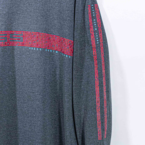 Guess Jeans Stripe Spell Out Long Sleeve T-Shirt