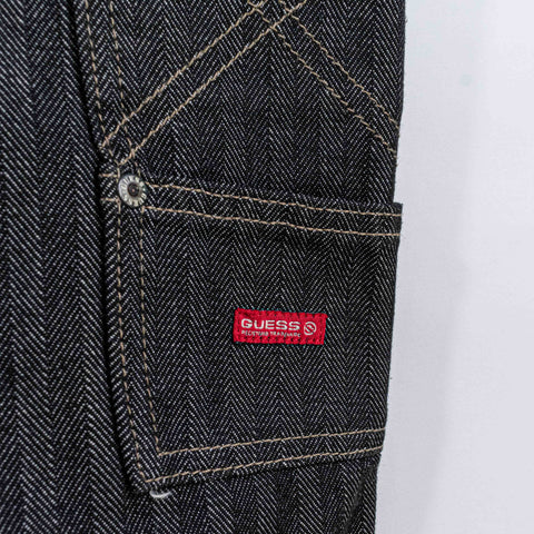 Guess Workwear Striped Carpenter Jeans Baggy Hip Hop Skate