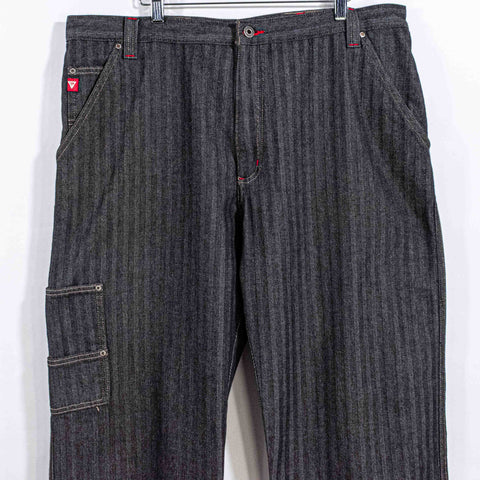 Guess Workwear Striped Carpenter Jeans Baggy Hip Hop Skate