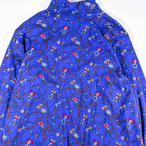 Equestrian All Over Print Horse Saddle Turtleneck Shirt Hunt Club