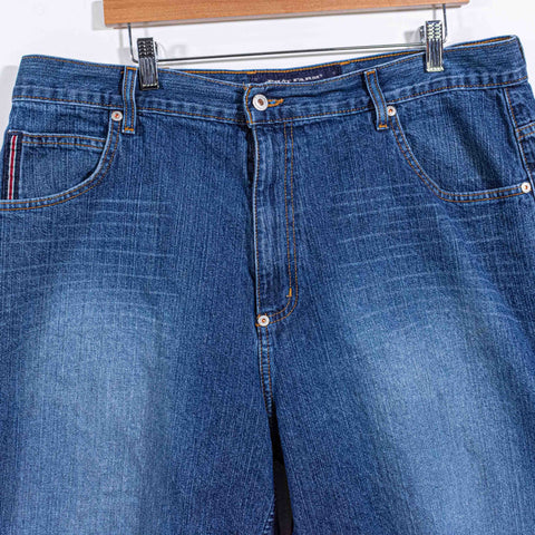 Phat Farm Wide Leg Baggy Jean Shorts Jorts Hip Hop