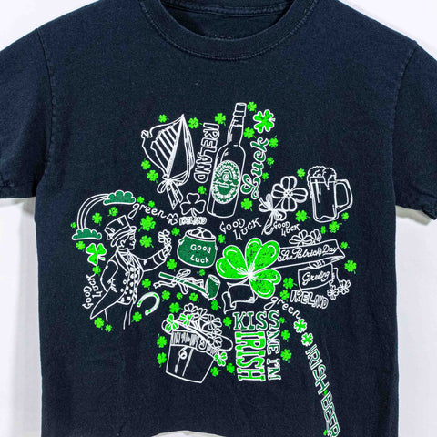 St Patricks Day Cropped T-Shirt Kiss Me Im Irish Ireland Beer Good Luck