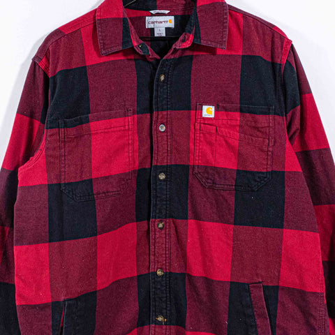 Carhartt Fleece Lined Plaid Flannel Button Shirt