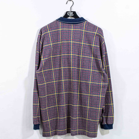Trader Bay Plaid Polo Shirt Long Sleeve