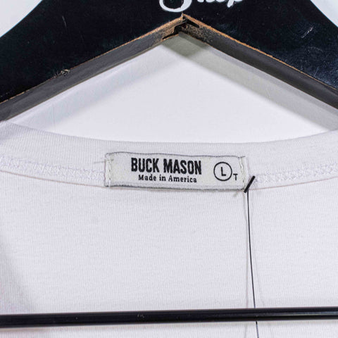 Buck Mason Curved Hem Blank White T-Shirt