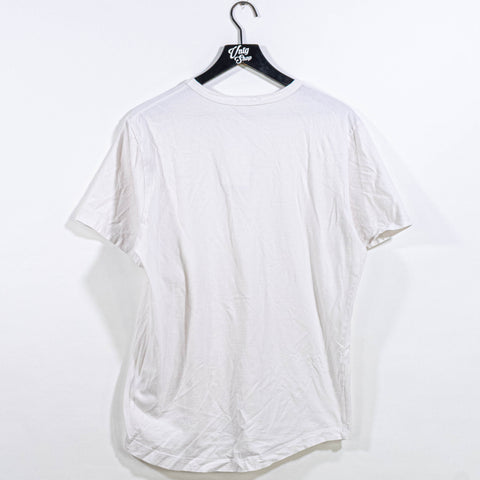 Buck Mason Curved Hem Blank White T-Shirt