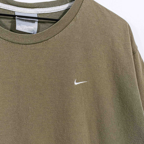 NIKE Swoosh T-Shirt Tonal Green Sun Faded