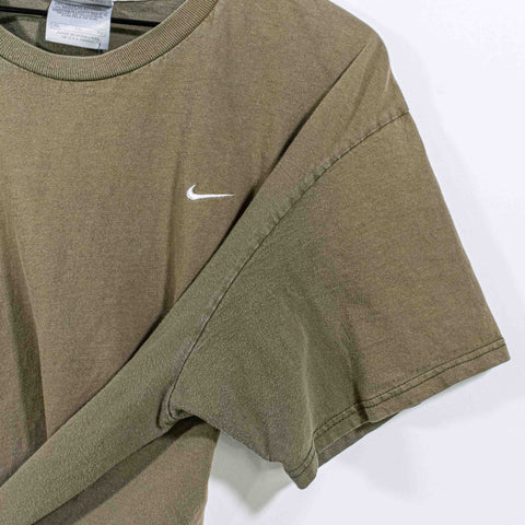 NIKE Swoosh T-Shirt Tonal Green Sun Faded