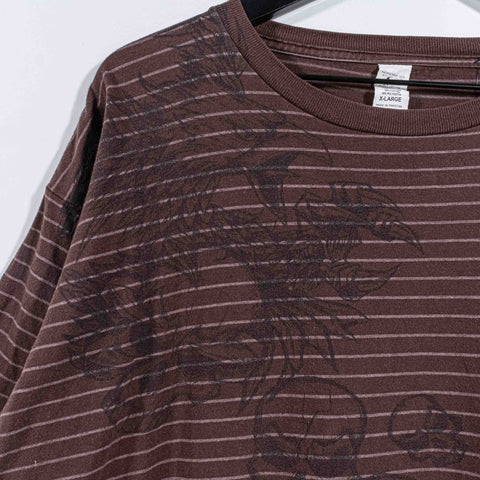 Skull Striped Tonal Mall Cyber Goth T-Shirt