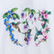 Flower Floral Garden Humming Bird Nature Art T-Shirt