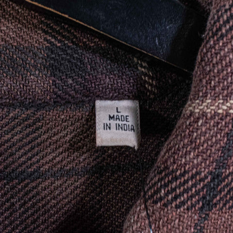 Plaid Flannel 1/4 Zip Pullover Shirt Grunge
