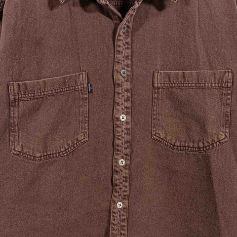 Brown Denim Button Shirt Saguaro Jeans Grunge Skate