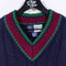 Tennis Varsity Cable Knit V-Neck Pullover Sweater