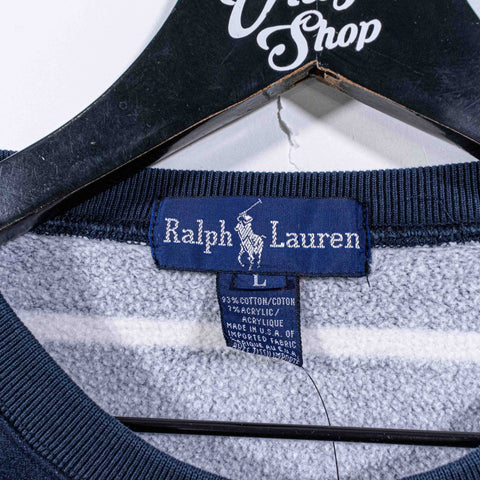 Polo Ralph Lauren Pony Striped Sweatshirt Made in USA