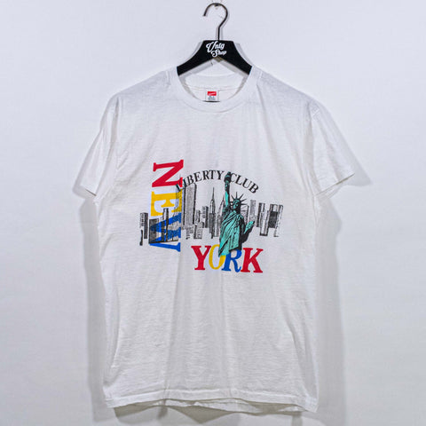 New York Liberty Club T-Shirt Statue Of Liberty Twin Towers