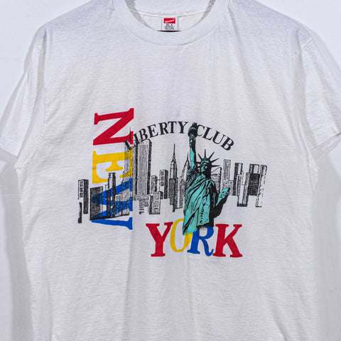 New York Liberty Club T-Shirt Statue Of Liberty Twin Towers