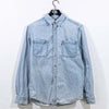 Levis Red Tab Denim Button Shirt Distressed Sun Faded