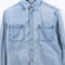 Levis Red Tab Denim Button Shirt Distressed Sun Faded