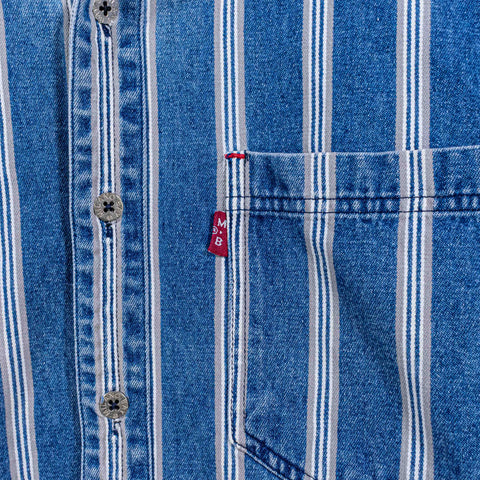 Striped Denim Button Shirt Milano Bay Grunge Skate