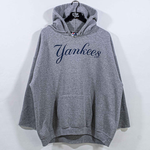 New York Yankees MLB Majestic Hoodie Sweatshirt Baseball Cut Neck / Cuffs