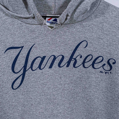 New York Yankees MLB Majestic Hoodie Sweatshirt Baseball Cut Neck / Cuffs