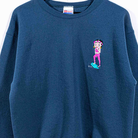 Betty Boop Aerobics Sweatshirt Embroidered