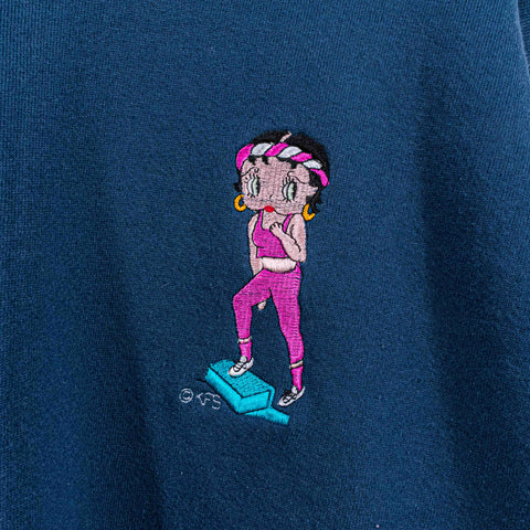 Betty Boop Aerobics Sweatshirt Embroidered