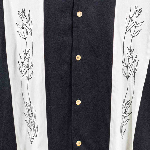 Striped Floral Hawaiian Camp Shirt George Mafia Soprano Style