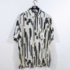 George Roth of Germany Abstract Striped Short Sleeve Button Shirt