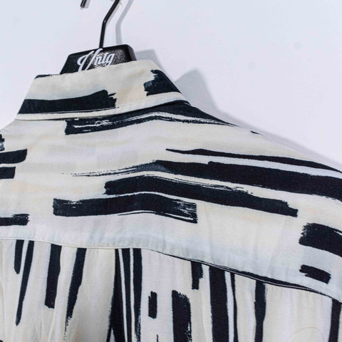 Georg Roth of Germany Abstract Striped Short Sleeve Button Shirt