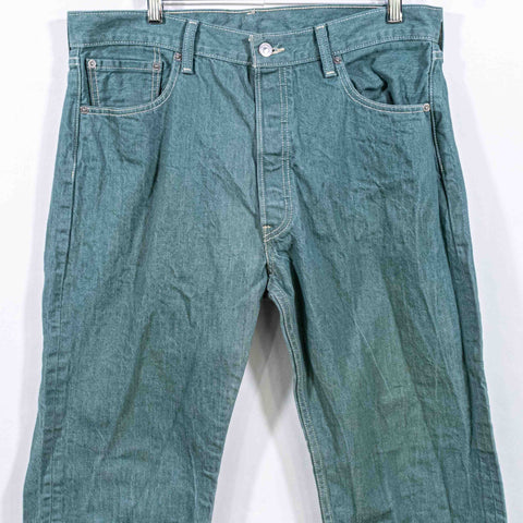 Levis 501xx Green Denim Jeans Button Fly