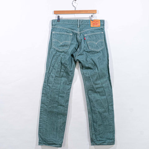 Levis 501xx Green Denim Jeans Button Fly