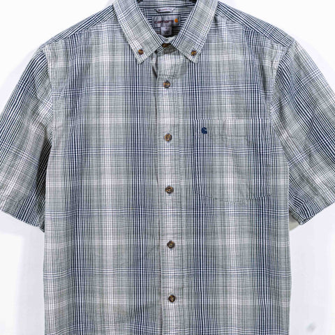 Carhartt Logo Plaid Short Sleeve Button Shirt Workwear