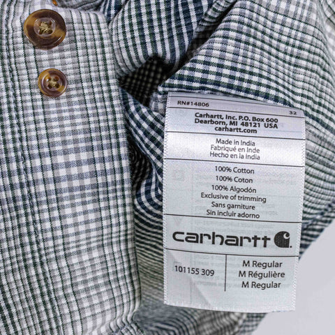 Carhartt Logo Plaid Short Sleeve Button Shirt Workwear