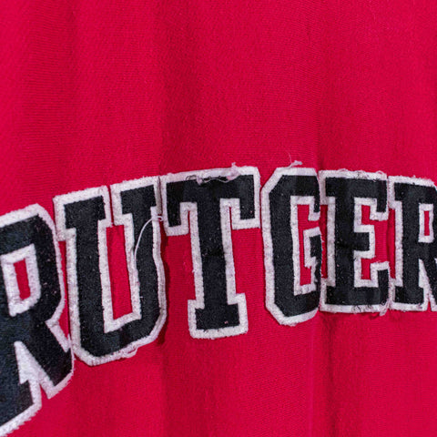 Rutgers University Distressed Hoodie Sweatshirt MV Sport Pro Weave