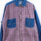 Plaid Corduroy Patchwork Denim Button Shirt