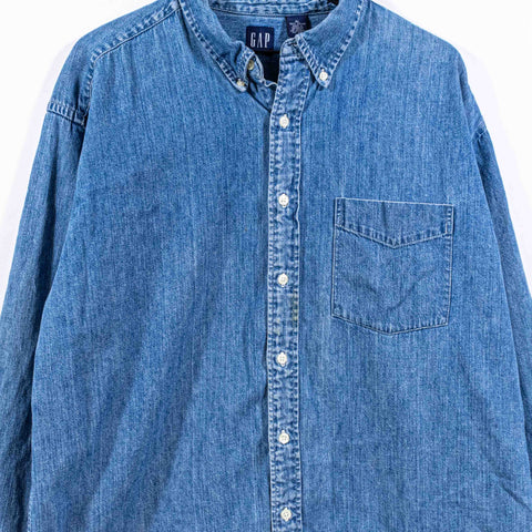 GAP Denim Button Shirt Distressed