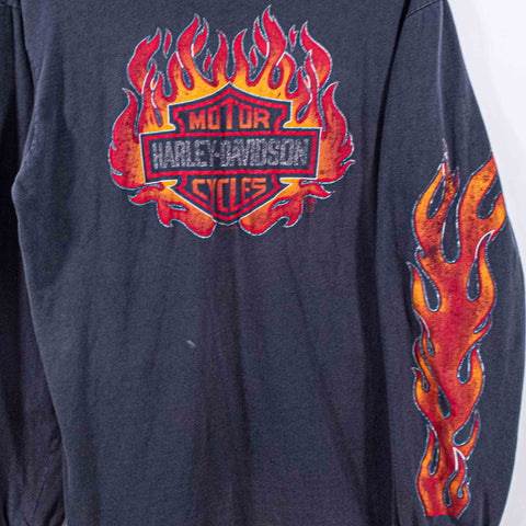 Harley Davidson Motorcycles Flame Long Sleeve T-Shirt Fort Worth