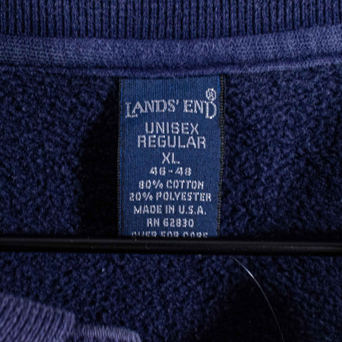 Lands End Collared 3 Button Sweatshirt Made in USA