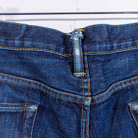 RRL Ralph Lauren Slim Fit Selvedge Denim Jeans Distressed Repaired