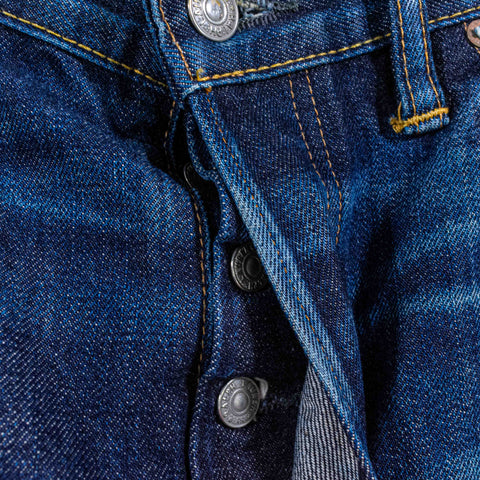 RRL Ralph Lauren Slim Fit Selvedge Denim Jeans Distressed Repaired